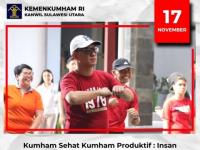 Kumham Sehat Kumham Produktif: Insan Pengayoman Sulut Senam Zumba dan Aerobik Bersama