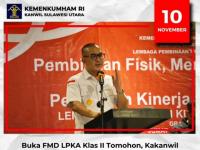 Buka FMD LPKA Klas II Tomohon, Kakanwil ingatkan kembali pentingnya Tata Nilai PASTI